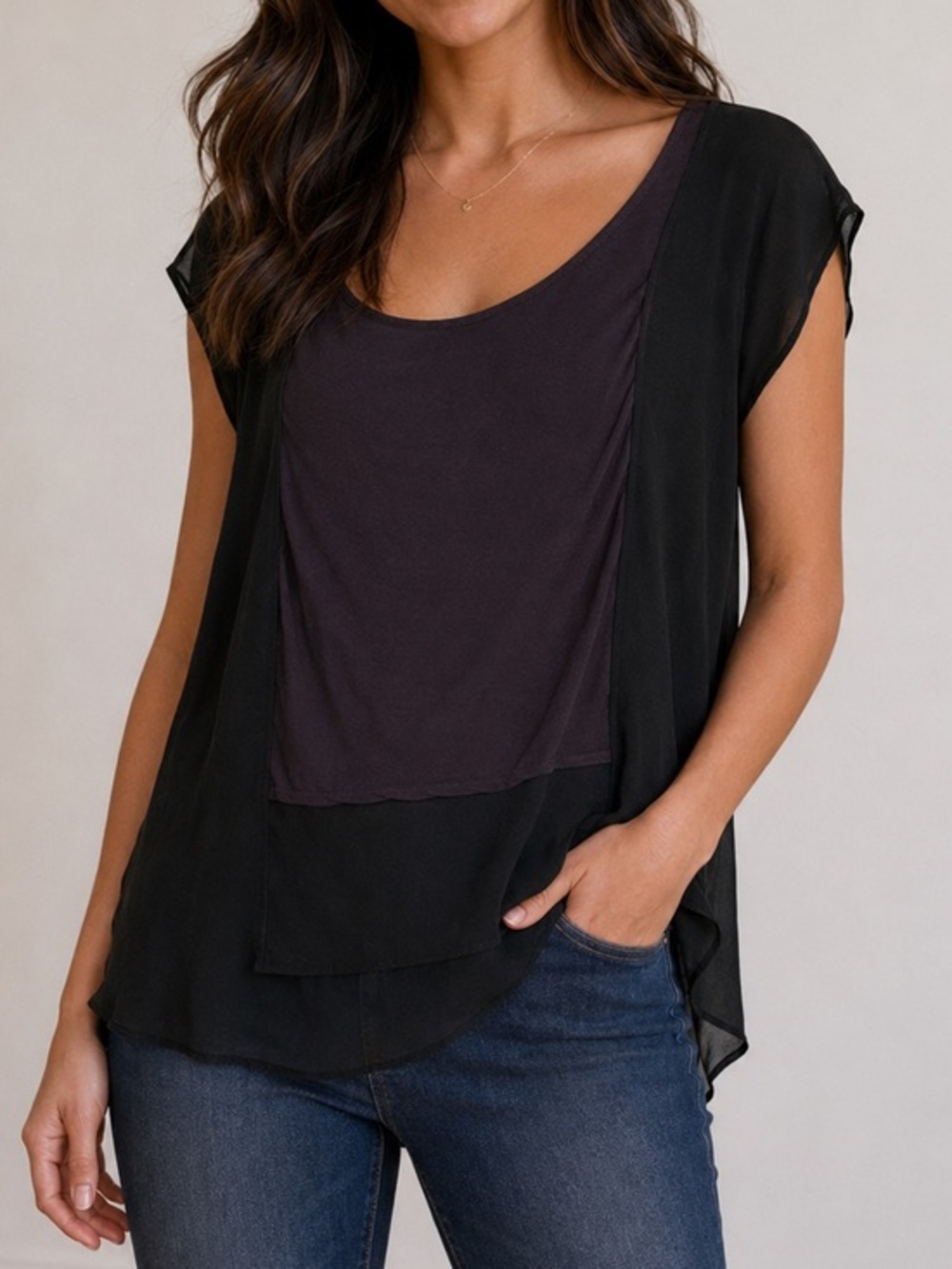 BELLA LUXX BLACK LOOSE TOP SIZE SMALL